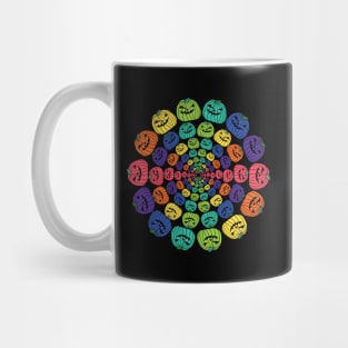 Ever Decreasing Circles of Spooky Halloween Pumpkin Rainbows Mug